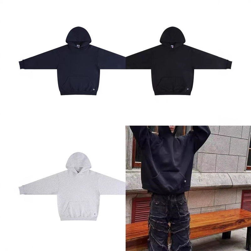 Kanye's Same Style Russell Loose Fleece Heavyweight American High Street Vintage New Hoodie Sweatshirt Men's Top Winter Kanye's Same Style Russell Loose Fleece Heavyweight American High Street Vintage New Hoodie Sweatshirt Men's Top Winter
