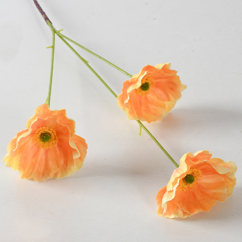 Simulación de flores de amapola 3D retrógrado pinturas al óleo de yu belleza flores falsas bodas decoración de hotel flores artificiales