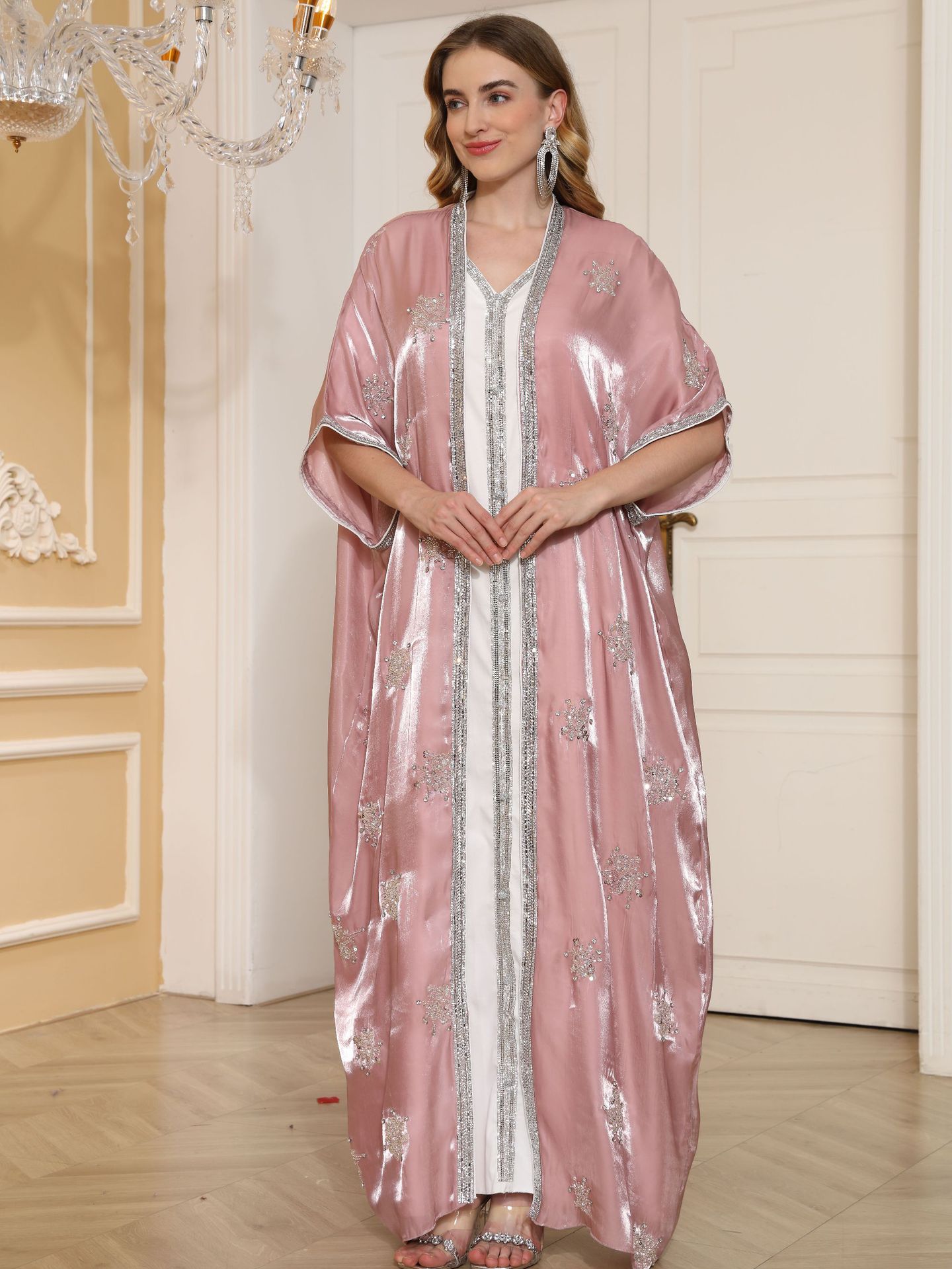 M25034 Middle Eastern Arab Muslim Robe Foreign Trade Abaya Cross-Border New Dress Women's Embroidered Clothing_ecoleips.com