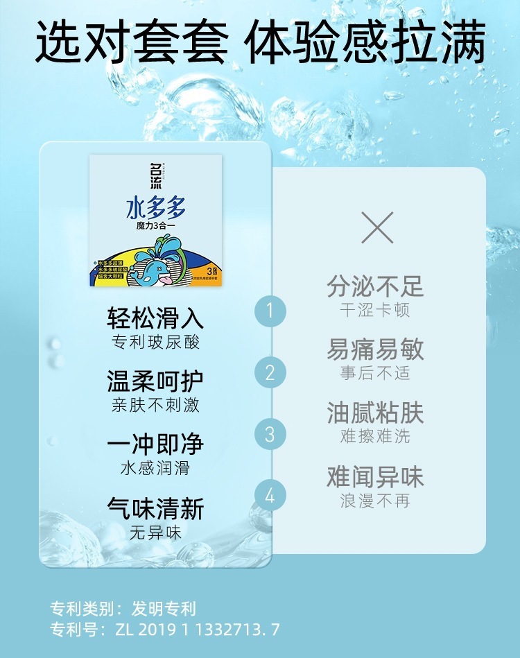 Celebrity Luiduo Magic 3-in-1 Condoms, 3-Pack, Ultra-Thin, Hyaluronic Acid, Medium — detail image 14
