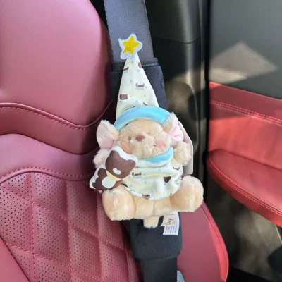 Sürətlər qutusu və əl tormozu başlıqları Pajamas Tigger Car Seat Belt - genuine-adzuki-bean-butterfly-fairy-black-velvet-shoulder-cover