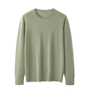 Worsted Pure Mountain Cashmere Sweater Men's Crewneck All-match High-end Commuter Fashion Base Sweater 9190