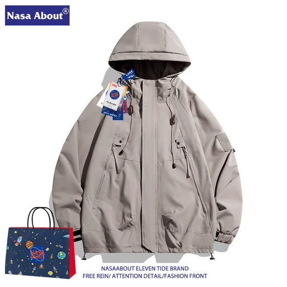 NASA Outdoor Charge Clothes Spring and Autumn New Trendy Men's and Women's Loose Tooling Windproof Waterproof Jacket Coat All-match