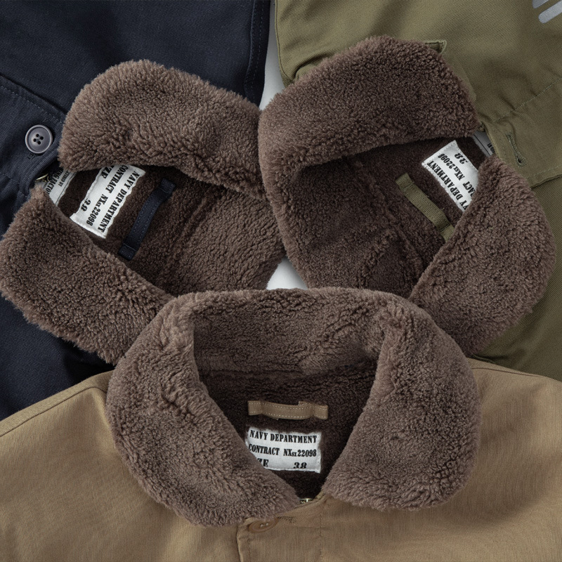 Ameikaji American N1 ropa de cubierta engrosada con forro polar abrigo de algodón acolchado abrigo de lana de cordero retro de los hombres abrigo de algodón acolchado