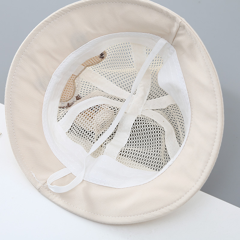 Sombrero de bebé verano delgado oso súper lindo bebé red completa protector solar sombrero de pescador primavera y verano niño sombrero para el sol para niños