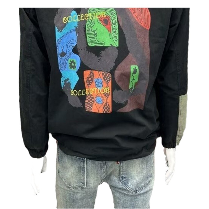 Diseñador de moda costura chaqueta los hombres 2023 otoño nuevo estilo coreano personalidad suelta con capucha moda abrigo