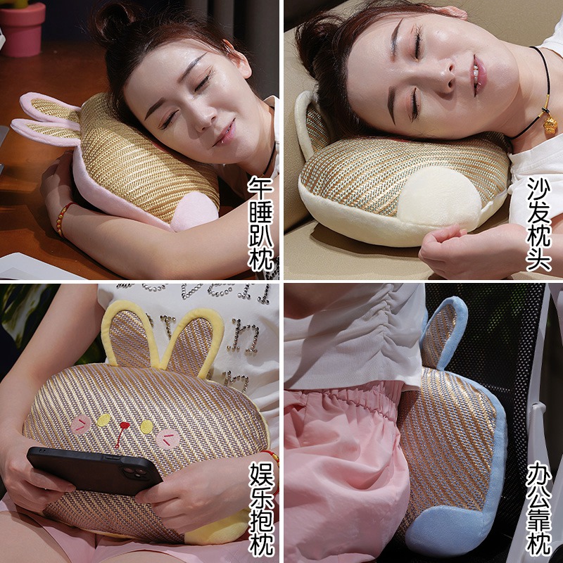 Almohada para Siesta de Ratán de Bambú y Seda de Hielo para Oficina image 3