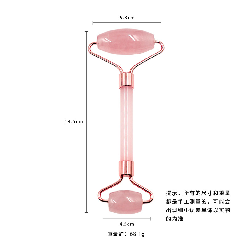 Polvo de cristal de polvo varita de masaje rollo de cristal de polvo facial jade doble cabeza masajeador de ojos al por mayor