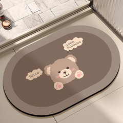 珪藻泥フロアマット漫画浴室浴室床マット強力な吸水性家庭用トイレドア滑り止めマットドロップシッピング