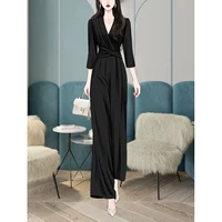 Комбинезон, набор, свободный крой, slim fit, осень, высокая талия