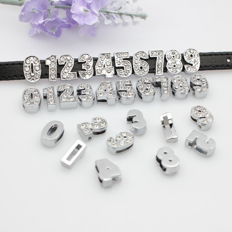 1 Piece 12mm Hole 6~9.9mm Alloy Number Pendant display picture 5