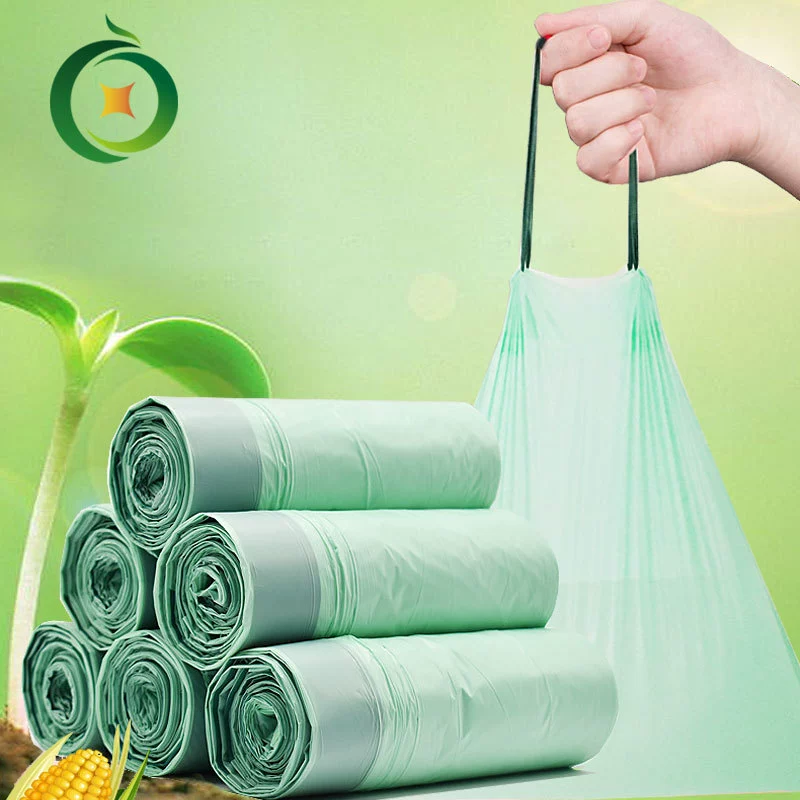 PLA Полный биоразлагаемый компост Drawstring Веревка Мешок для мусора 10L20L25L45L кукурузный крахмал ST мешок завод