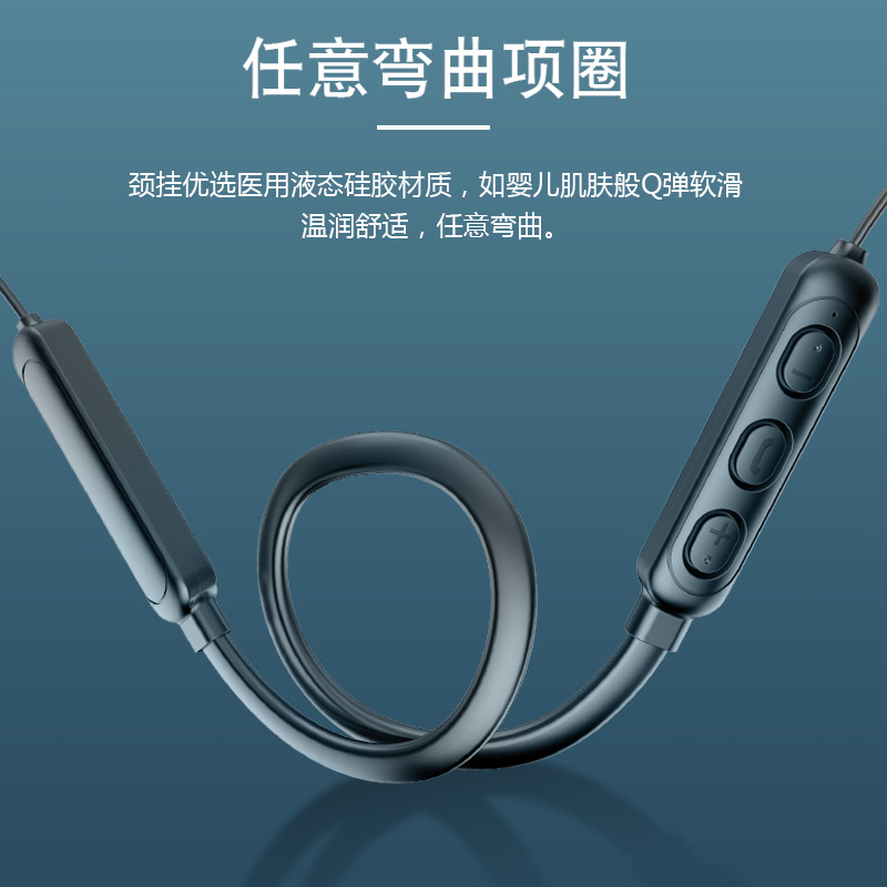 Nuevo auricular Bluetooth de tres generaciones montado en el cuello 5,0 auricular inalámbrico montado en el cuello Deportes corriendo ESTÉREO
