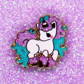 邦捷可爱卡通动漫绚丽独角马徽章胸针时尚衣帽别针胸针礼物饰品批