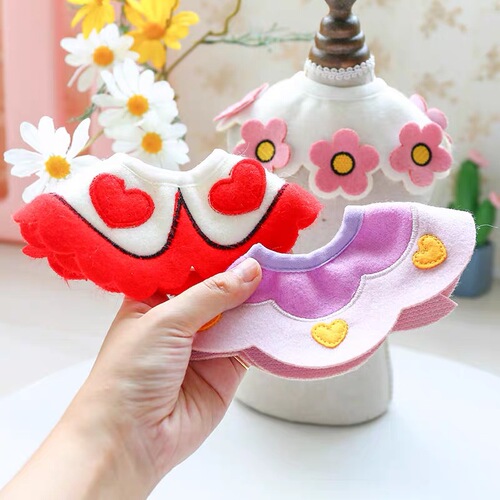 Dog and cat spit towel love bib pet scarf neck scarf Teddy Bichon triangle scarf small dog neck cover