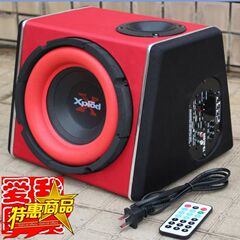 8寸梯形低音炮12V24V220V车载低音炮蓝牙收音机麦克风低音炮插卡