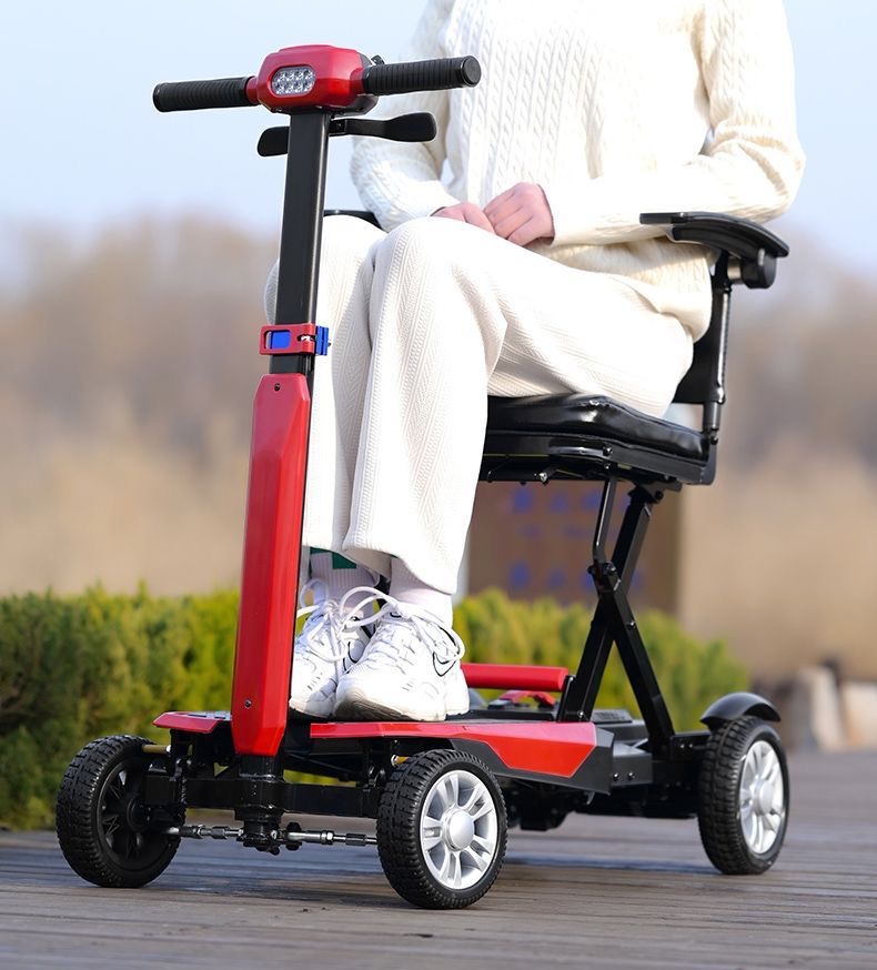 Yingkang Electric Four-Wheel Scooter for the Elderly Yk-001 Lightweight Foldable Portable Model with 10Ah Lithium Battery