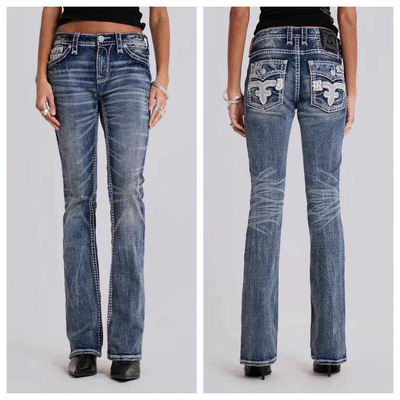 Jaded London Joint Rock revivia l Straight Heavy Embroidered Slim Fit Stretch Washed Jeans