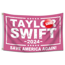 跨境外贸 Taylor2024 save 粉色做旧款旗帜90*150cm美国歌手挂布