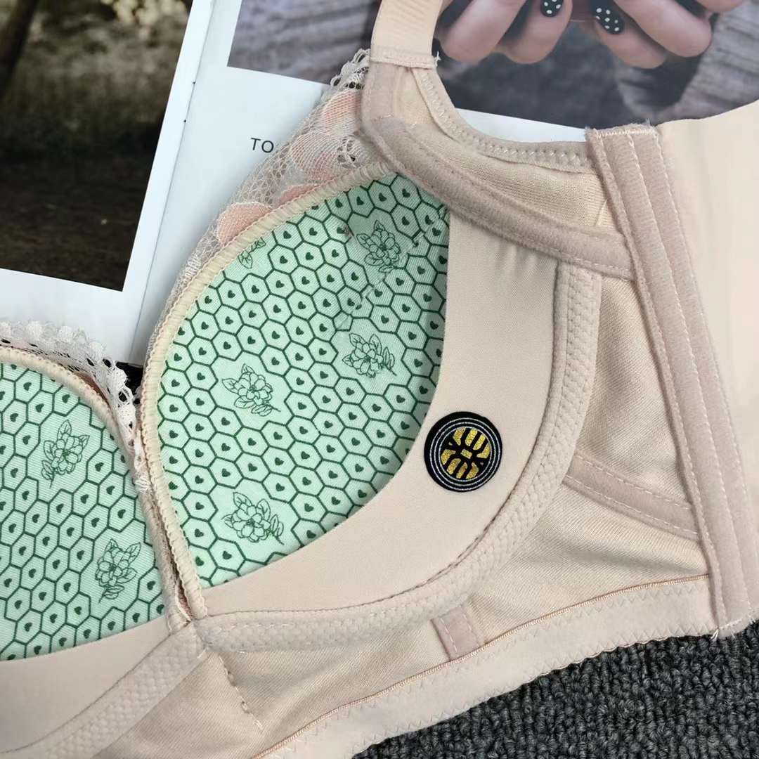 Sujetador de encaje de punto cintura ajustable adelgazamiento pecho ropa interior pequeño pecho push up ropa interior cómoda push up sujetador sin costuras