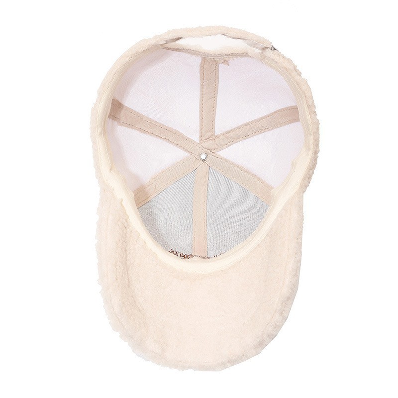Cordero otoño invierno sombrero grueso de invierno caliente sombrero de lengua de pato versátil sombrero de peluche de moda coreano sombrero de béisbol de invierno