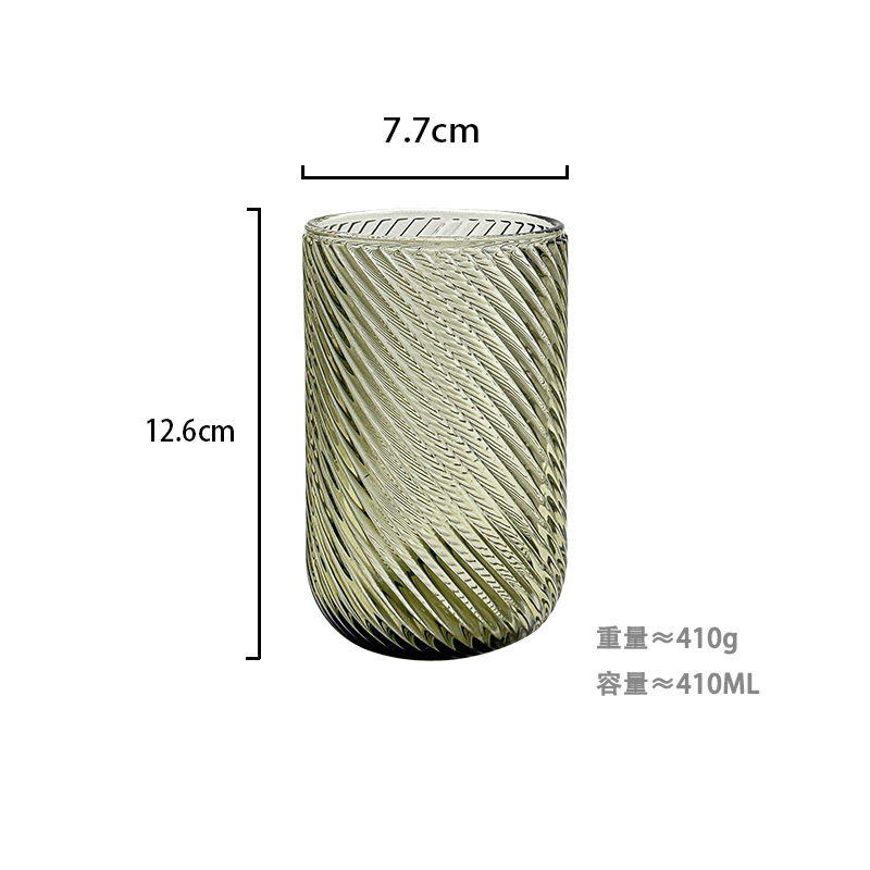 Fábrica al por mayor tazas de agua europeas tazas de vidrio de colores tazas de enjuague bucal de hotel tazas de jugo en relieve tazas de leche domésticas gruesas