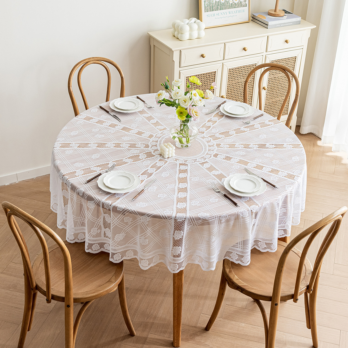 Amazonas transfronterizas tejer tela de mesa de encaje red ins hueco estilo americano idílico decoración de mesa de mesa cubierta tela de mesa