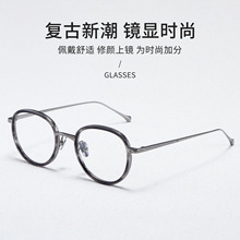 MATSUDA同款M9014纯钛板材超轻细节雕花圆框复古素颜眼镜