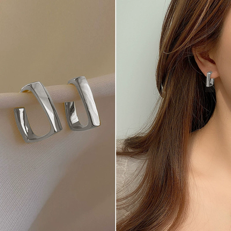 Earrings Silver 925 — Demi-season European Style, Simple Elegant Bright Design, Gold & Silver Options