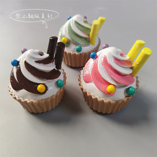 Food and Play Series Food Cupcake Creative Three-dimensional Simulation Refrigerator Sticker Home Door Decoration Home Magnetic Sticker