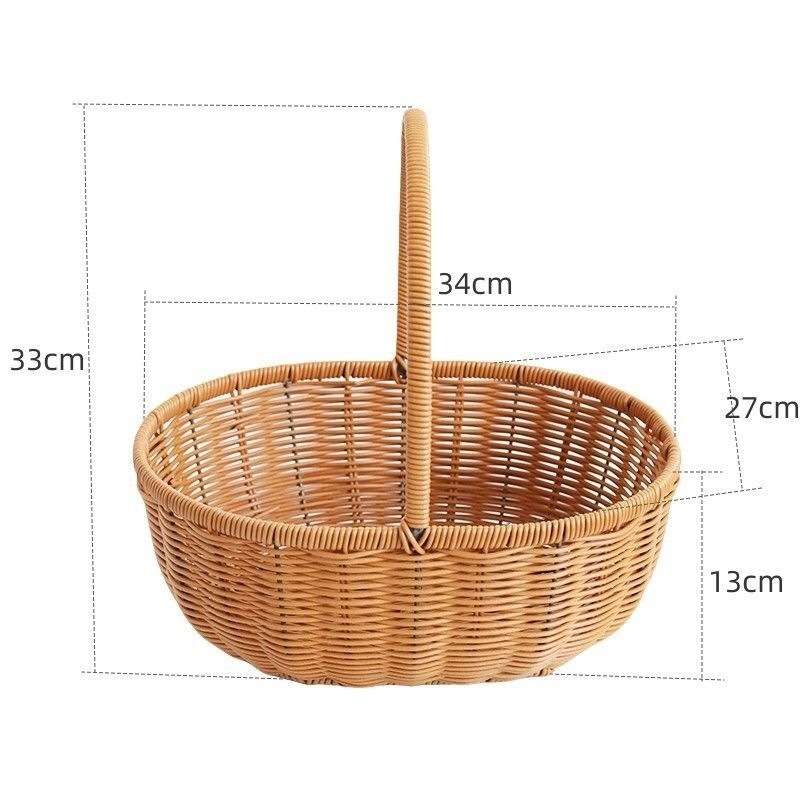 모조 등나무 바구니 - 계란 바구니 대형 [안감 없음]