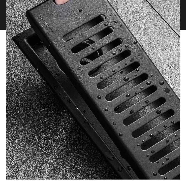 Ingeniería hotel inoxidable drenaje retangular inodoro tipo tira larga desagüe de suelo antiolor sala de ducha de gran desplazamiento tira larga