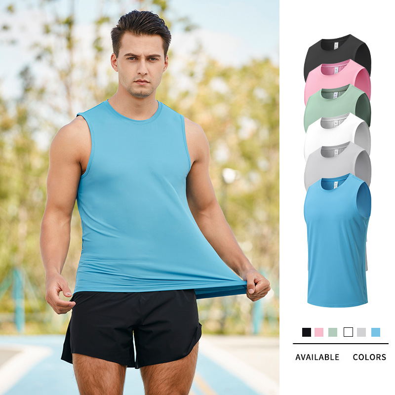 Cross-Border European and American Marathon Quick-Drying Sports Vest Men's Sleeveless Vest Running Training Basketball Loose Fitness Vest