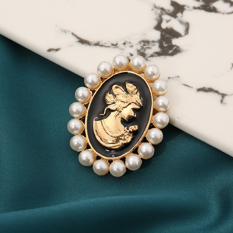 Fashion Portrait Alloy Enamel Artificial Pearls Unisex Brooches display picture 4