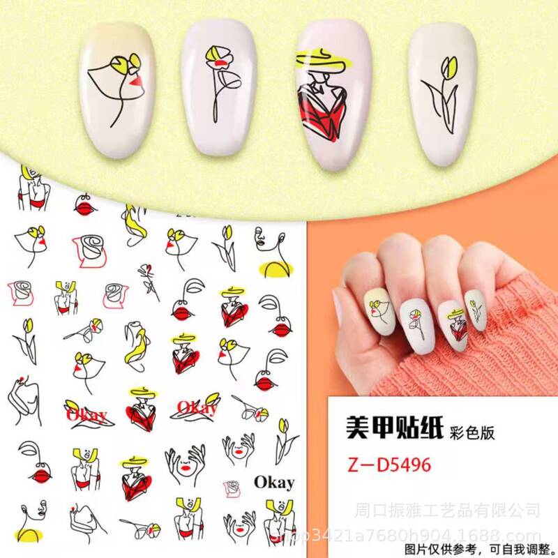 2022 foreign trade new abstract nail stickers cartoon nail stickers abstract nail stickers cartoon nail stickers