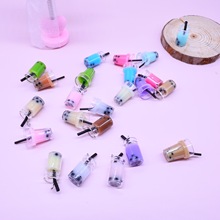 仿真迷你奶茶耳环挂件包包车挂件DIY饰品配件滴胶饰品钥匙扣配饰