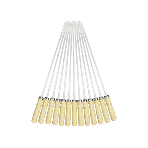 304 stainless steel large wooden handle barbecue skewers mutton skewers barbecue tools skewers supplies skewers accessories barbecue needles