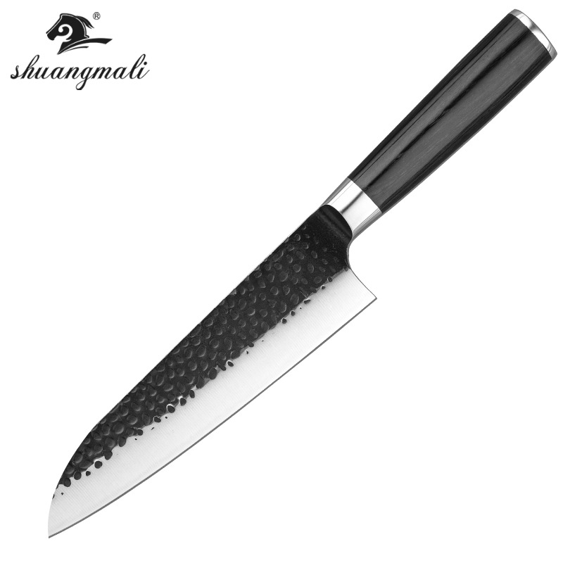 Cuchillo de chef forjado 4CR14 patrón de martillo de acero inoxidable 8 pulgadas cuchillo de cocina cortador de carne generación transfronteriza de pelo