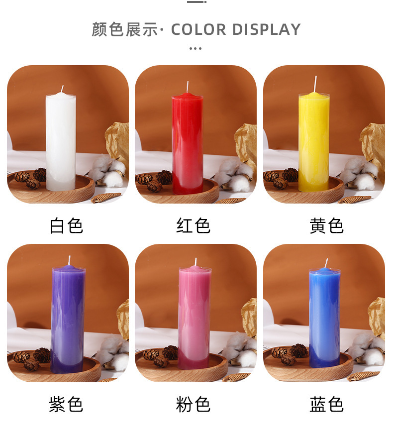 Household power outage emergency windproof smokeless candle ins colorful extra thick long-lasting burning red and white Buddhist candles wholesale