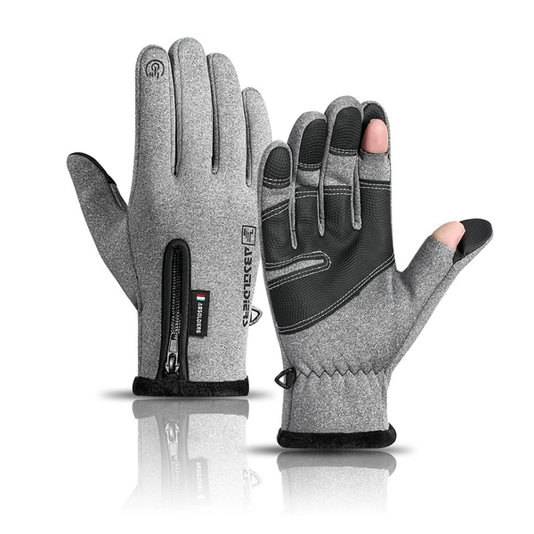 Big edge zipper flip two fingers gray