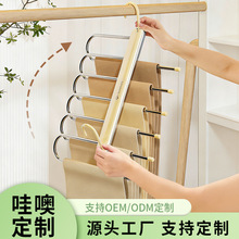 轻奢折叠伸缩裤架 多功能家用裤子收纳挂架 魔术裤架 工厂直销