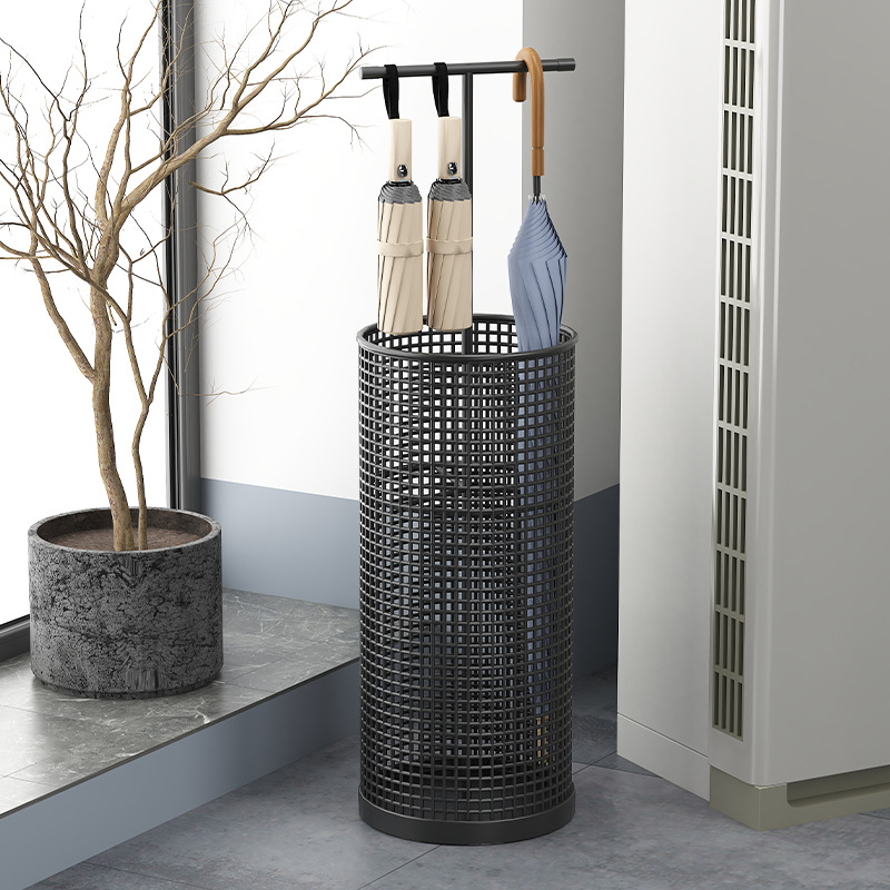 New T-Shaped Umbrella Storage Rack for Home Entrance, Commercial Use, Large Capacity Umbrella Holder with Drainage for Entryway
