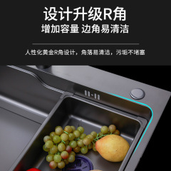 Home Kitchen Sink SUS304 Stainless Steel Handmade Basin Nano Gun Gray Dishwasher Pool Countertop Undercounter Sink