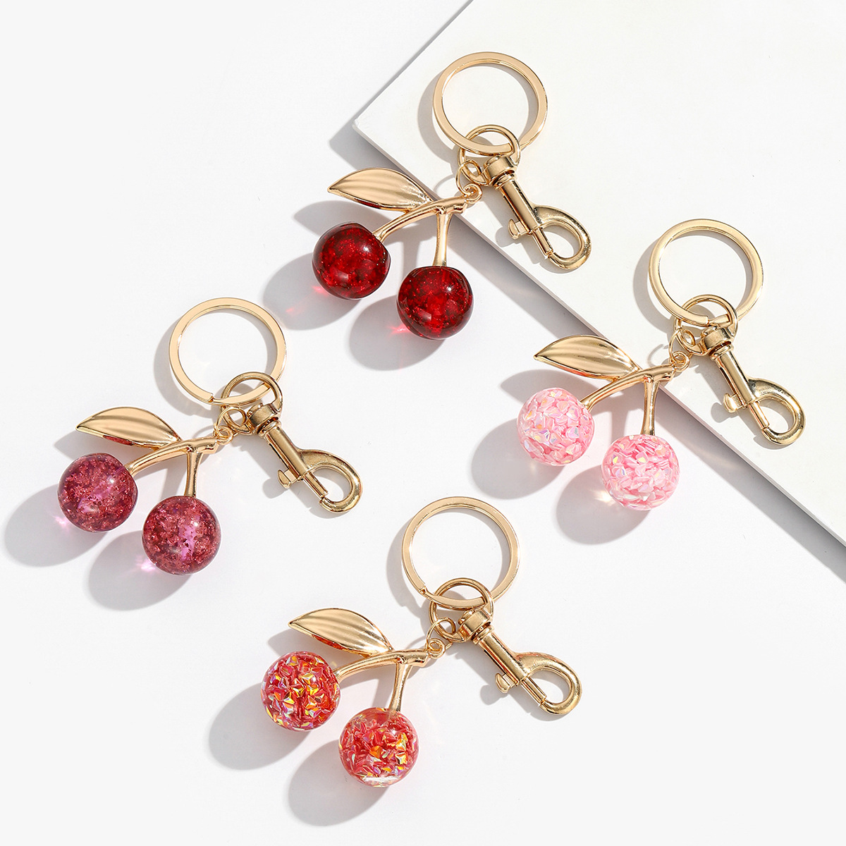 30g Weight Keychain Classification 1 Piece Quantity Casual, Daily Occasion Alloy, Resin Material Cherry Pattern Unisex Gender Sweet Style Sweet Cherry Alloy Resin Unisex Keychain 1