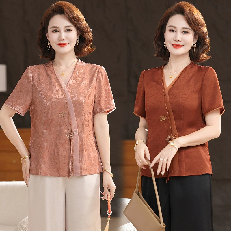 Мама наряд Летняя новая мода национальная футболка маленькая рубашка