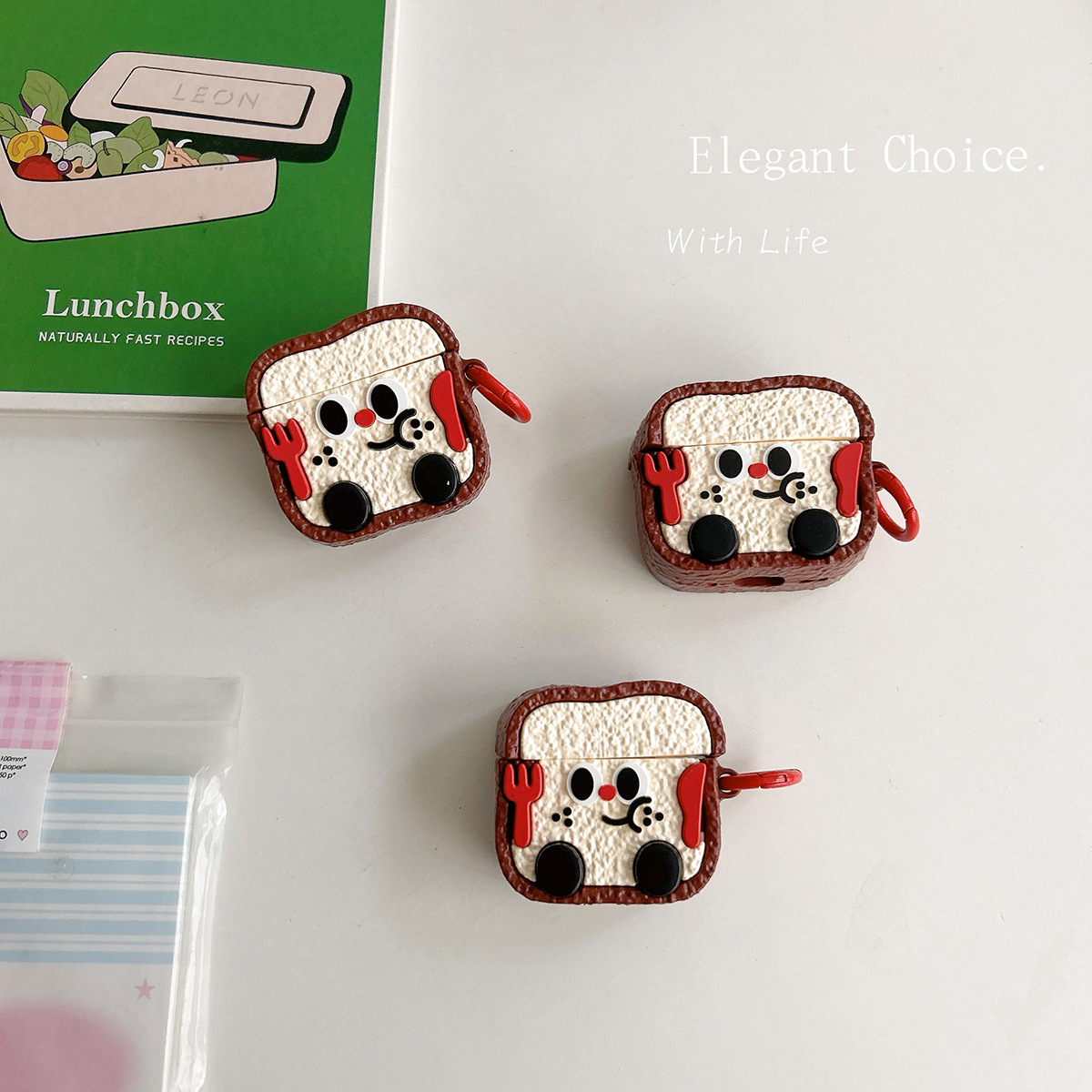 Arroz seco pan tostado aippds cubierta de auriculares para 1 / 2 generación / aippds3 / pro2 cartoon protector cubierta suave