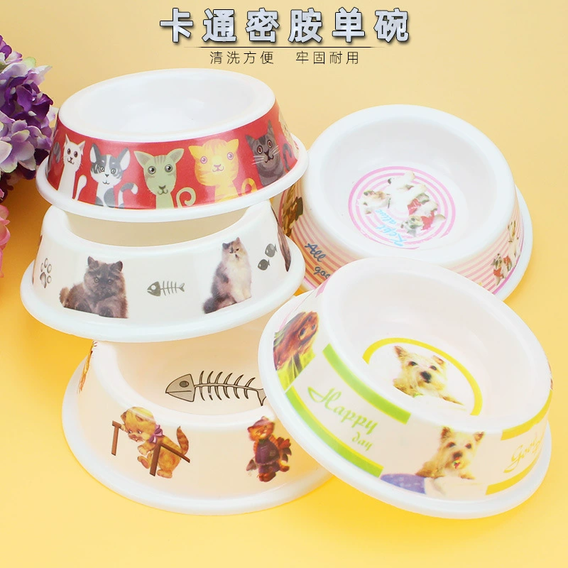 В наличии оптом милый мультфильм меламин ПЭТ один Чаша Кошка Кормление бассейна Круглый Собака Чаша питьевой бассейна поставок