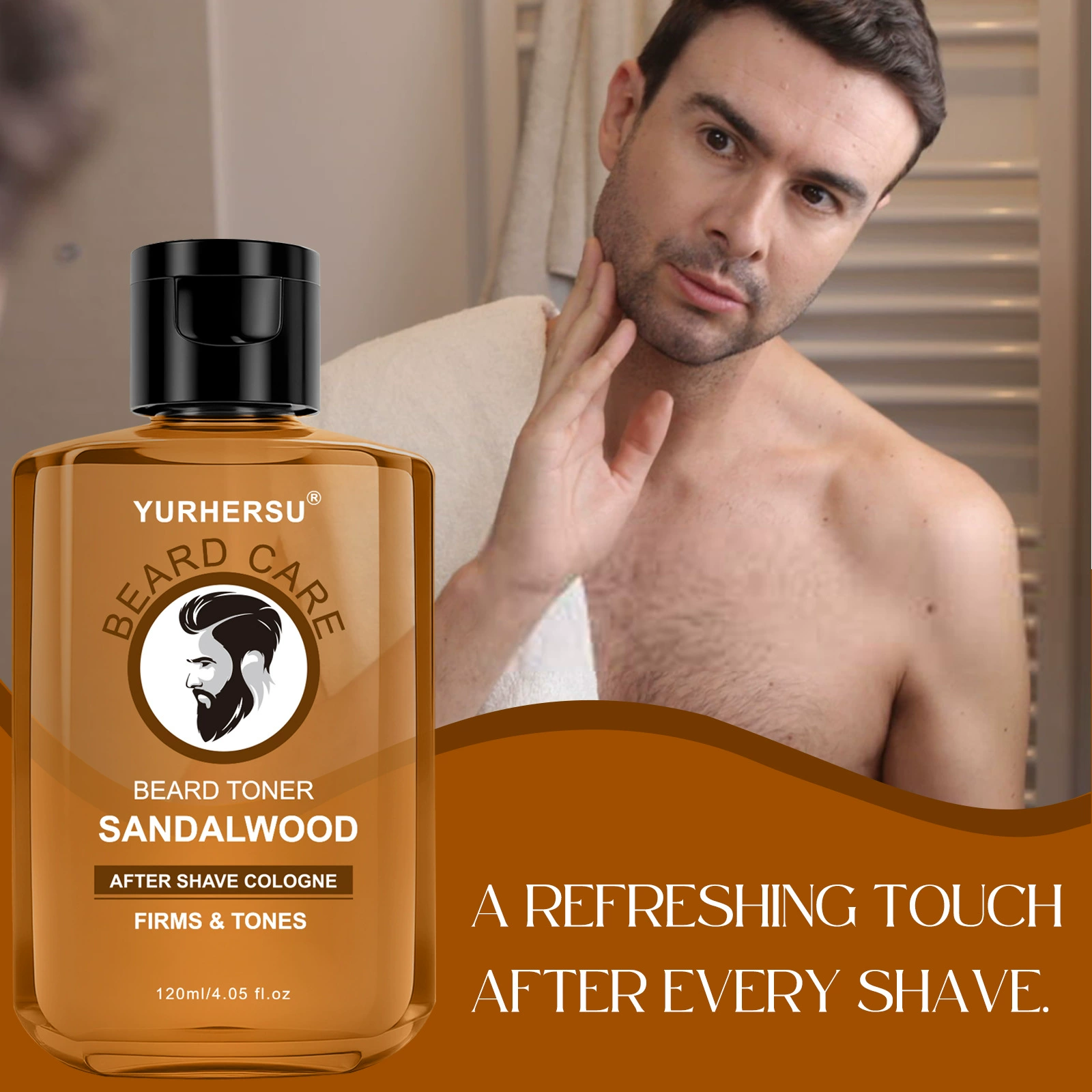 Тоник после бритья YURHERSU с сандалом, нежный увлажняющий, освежающий уход за кожей