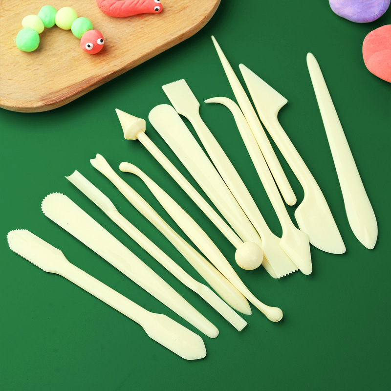 Clay clay tools 12 pcsset plastic clay knife children soft clay sculpture double-headed ceramic tools Clay clay tools 12 pcsset plastic clay knife children soft clay sculpture double-headed ceramic tools