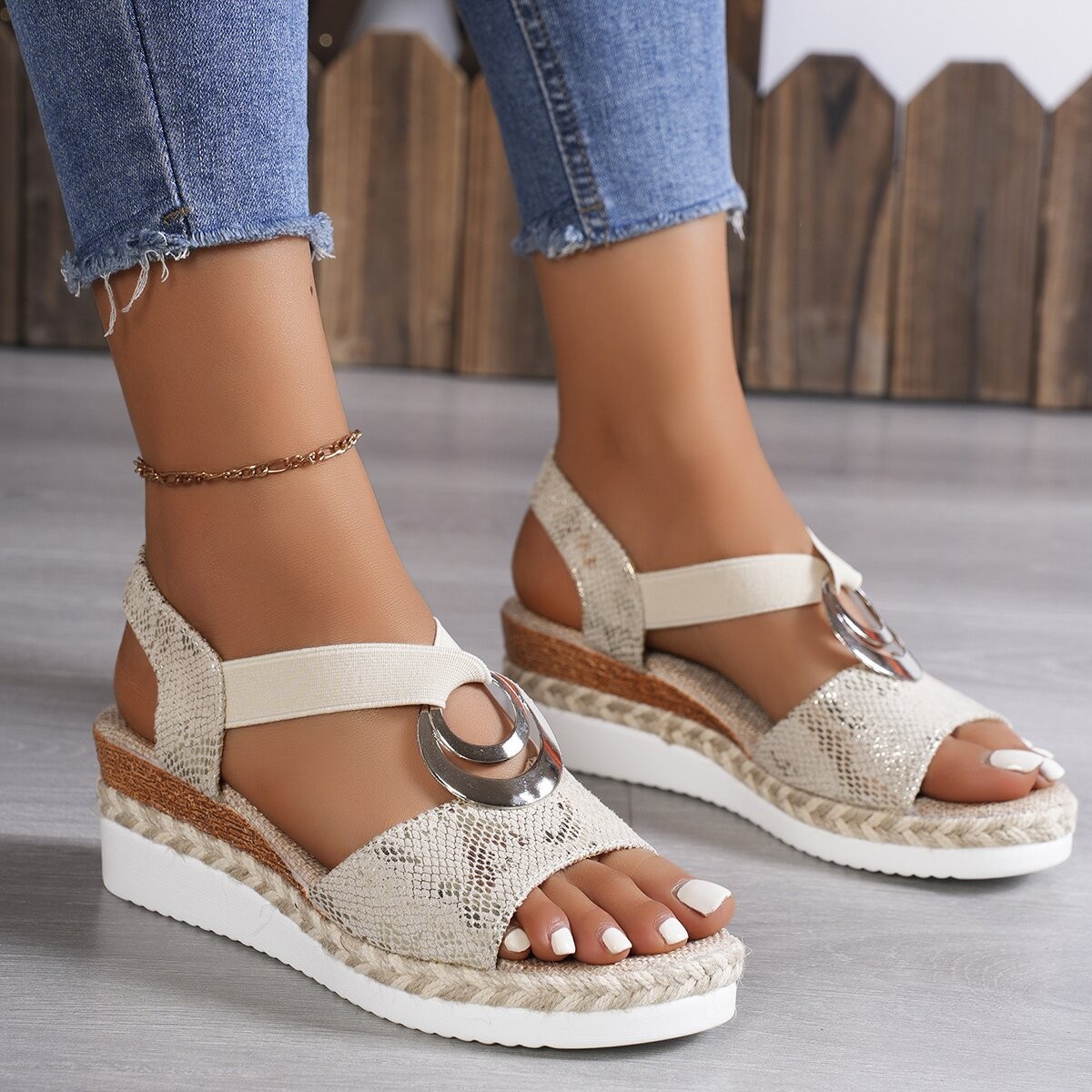 fashionable sandals platform wedge heel